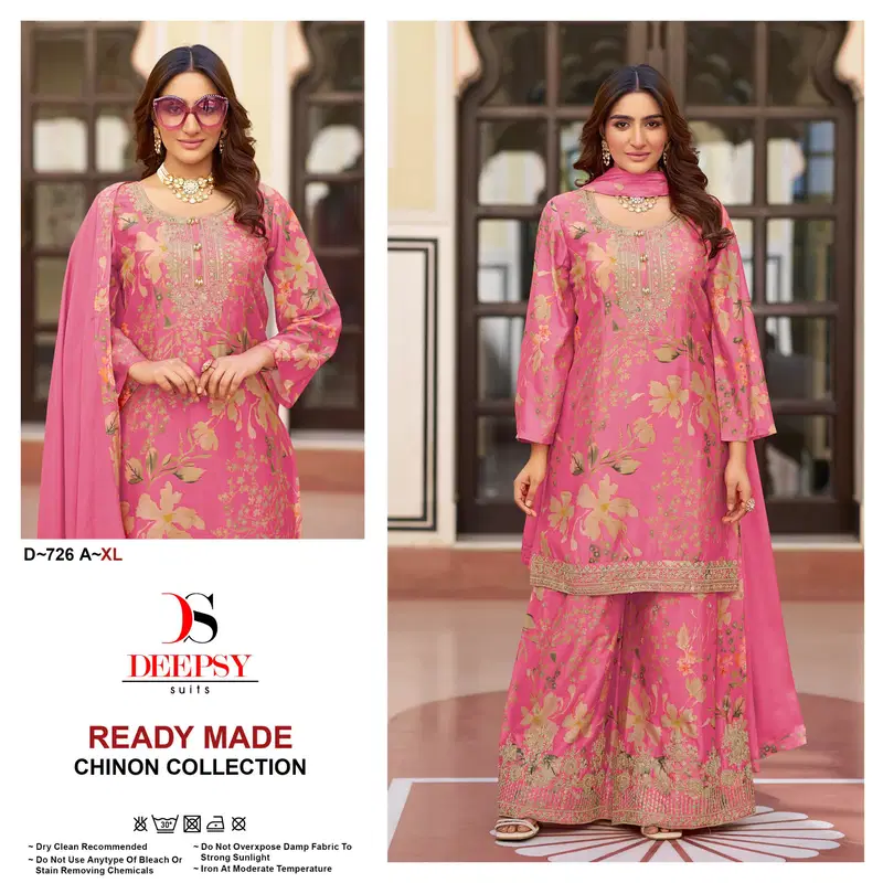 Deepsy D 726 A To D Chinon Pakistani Readymade Suits Wholesale Price